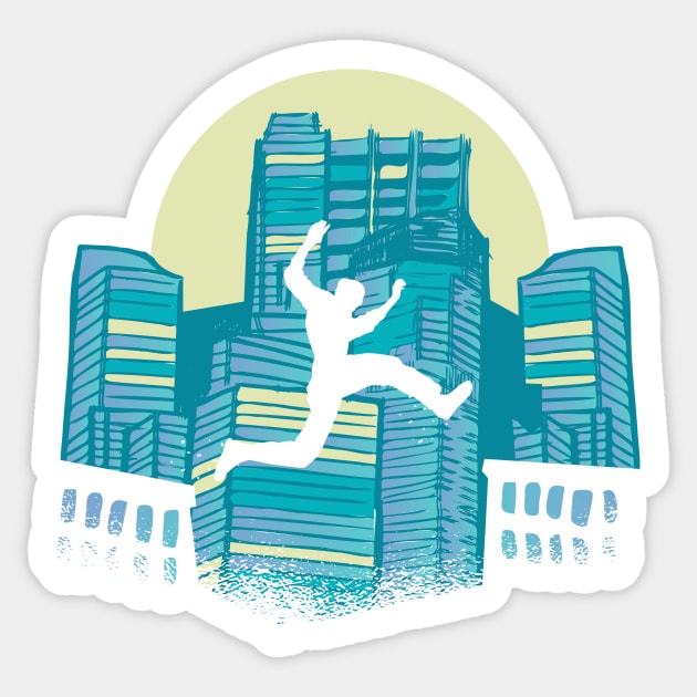 Parkour hobby gift idea Sticker by Shadowbyte91